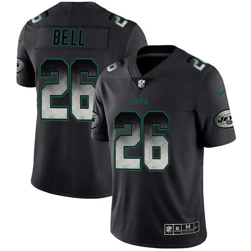 Men New York Jets #26 Bell Nike Teams Black Smoke Fashion Limited NFL Jerseys